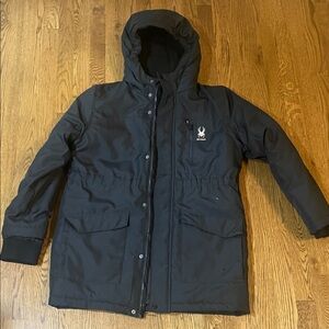 Spyder Black Parka with Logo Detail
